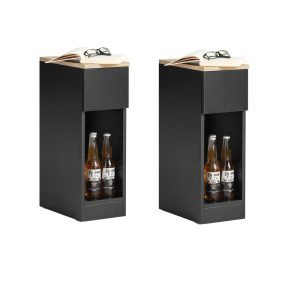 SoBuy Zestaw 2 stolików nocnych z 1 szufladą Czarny 20x35x60cm FBT111-SCHx2 804544 SoBuy Zestaw 2 stolików nocnych z 1 szufladą Czarny 20x35x60cm FBT111-SCHx2 804544