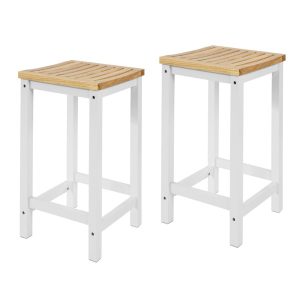 SoBuy Zestaw 2 stołków barowych Biały 35x35x60cm FST29-NWX2 811732 SoBuy Zestaw 2 stołków barowych Biały 35x35x60cm FST29-NWX2 811732