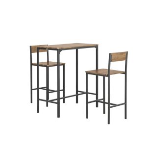 SoBuy Zestaw stół z 2 krzesłami Brązowy 89x45x100cm OGT03-XL 896432
