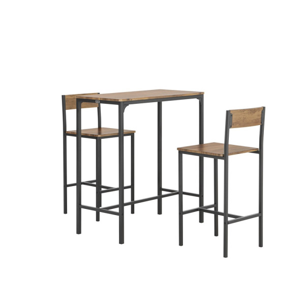 SoBuy Zestaw stół z 2 krzesłami Brązowy 89x45x100cm OGT03-XL 896432