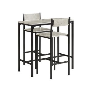 SoBuy Zestaw stół z 2 krzesłami Jasnoszary OGT03-HG 896434