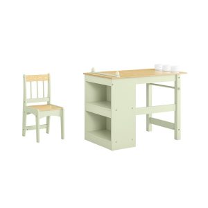 SoBuy Zestaw stolika i krzesełka dziecięcego z 2 półkami KMB60-GR 809514 SoBuy Zestaw stolika i krzesełka dziecięcego z 2 półkami KMB60-GR 809514