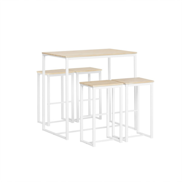 SoBuy Zestaw stołu barowego z 4 stołkami OGT15-WN 902723