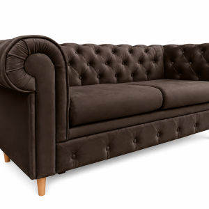 Sofa 2 osobowa Chesterfield Prima pikowana brązowa Amor Velvet 01 do salonu 238876 Sofa 2 osobowa Chesterfield Prima pikowana brązowa Amor Velvet 01 do salonu 238876