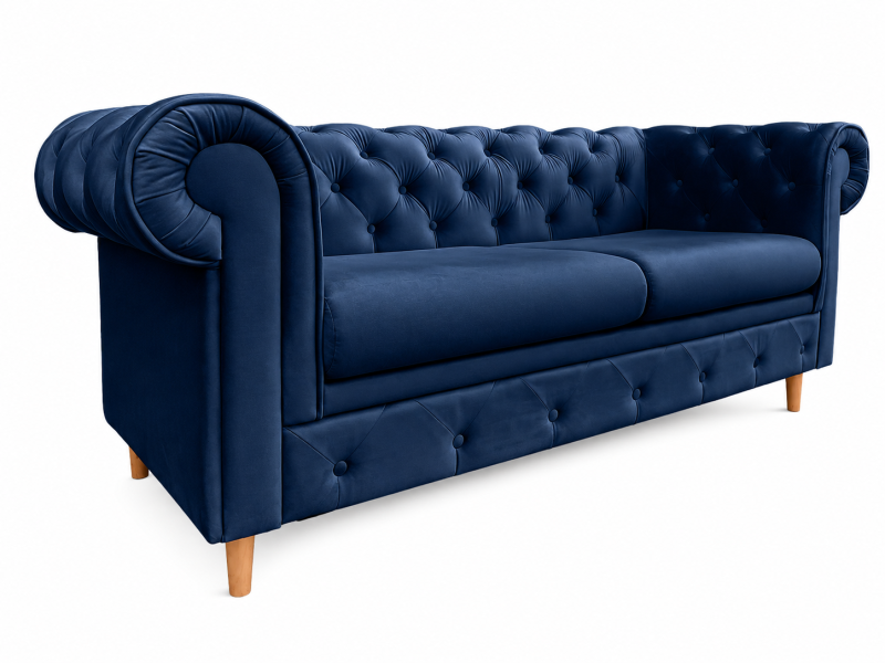 Sofa 2 osobowa Chesterfield Prima pikowana granatowa Royal 22 238880