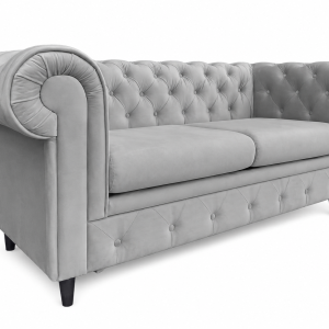 Sofa 2-osobowa Chesterfield Prima pikowana szara Amor Velvet 18 238869 Sofa 2-osobowa Chesterfield Prima pikowana szara Amor Velvet 18 238869