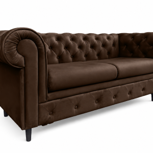 Sofa 2 osobowa Chesterfield Prima pikowana welur brązowa Amor Velvet 01 238874 Sofa 2 osobowa Chesterfield Prima pikowana welur brązowa Amor Velvet 01 238874