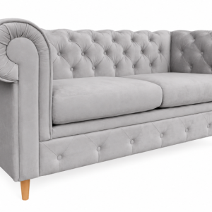 Sofa 2 osobowa Chesterfield Prima pikowana welur szara Amor Velvet 18 238881 Sofa 2 osobowa Chesterfield Prima pikowana welur szara Amor Velvet 18 238881