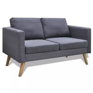 Sofa 2-osobowa, materiałowa, ciemnoszara 374813 Sofa 2-osobowa, materiałowa, ciemnoszara 374813
