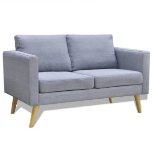 Sofa 2-osobowa, materiałowa, jasnoszara 374818 Sofa 2-osobowa, materiałowa, jasnoszara 374818