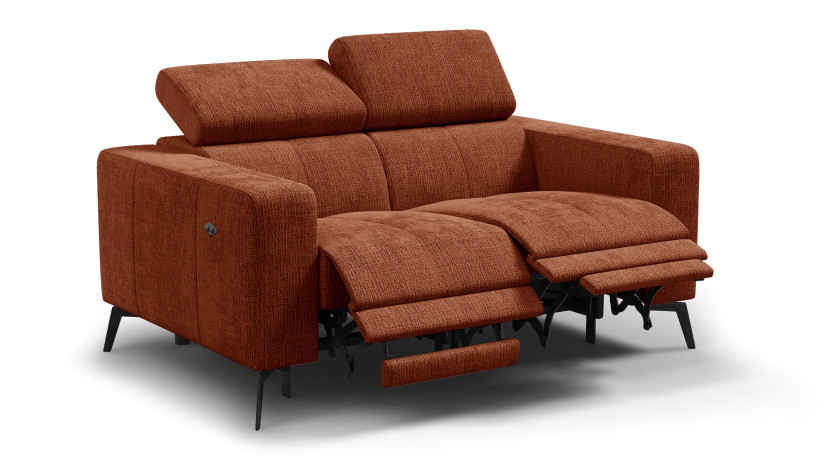 Sofa 2 osobowa MORELLO, ciemnopomarańczowa, 2 x Relax Zero Gravity 801359
