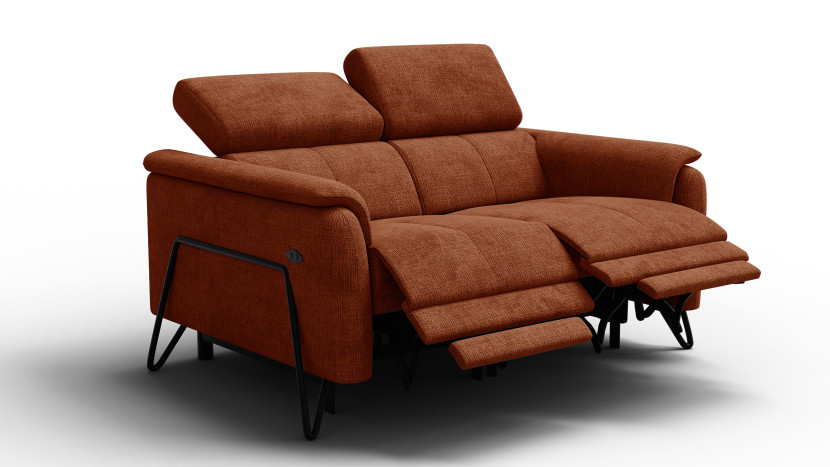 Sofa 2 osobowa RODEN, 2 x Relax Zero Gravity, ciemnopomarańczowa 801420