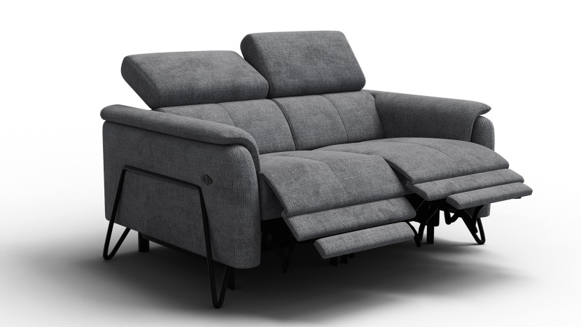 Sofa 2 osobowa RODEN, 2 x Relax Zero Gravity, ciemnoszara 801418