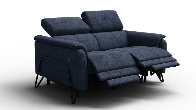 Sofa 2 osobowa RODEN, 2 x Relax Zero Gravity, granatowa 801396