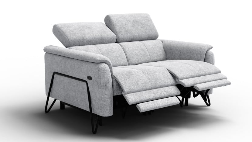 Sofa 2 osobowa RODEN, 2 x Relax Zero Gravity, jasnoszara 801416