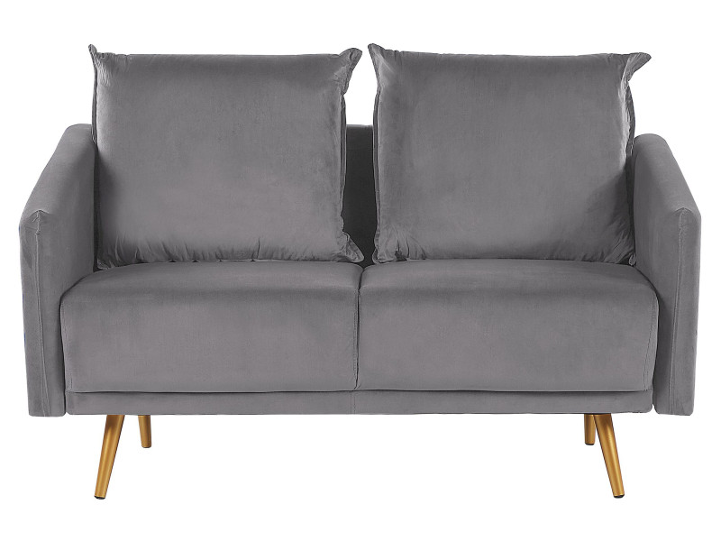 Sofa 2-osobowa welur szara 190507