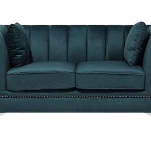 Sofa 2-osobowa welurowa aksamitna lazurowa 191032 Sofa 2-osobowa welurowa aksamitna lazurowa 191032
