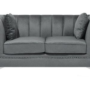 Sofa 2-osobowa welurowa aksamitna szara 190992 Sofa 2-osobowa welurowa aksamitna szara 190992