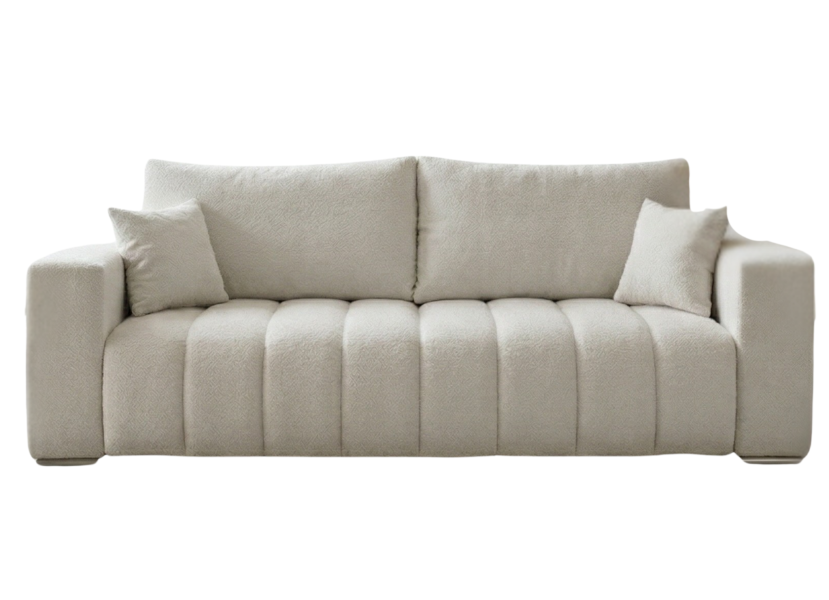 Sofa 3-Osobowa 253 cm Vimla Kanapa Rozkładana Z Pojemnikiem Jasny Kremowy 989983