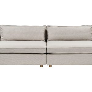 Sofa 3-osobowa beżowa tapiecerowana 451623 Sofa 3-osobowa beżowa tapiecerowana 451623