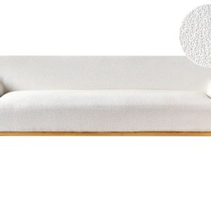 Sofa 3-osobowa boucle drewno nogi złamana biel 597787 Sofa 3-osobowa boucle drewno nogi złamana biel 597787