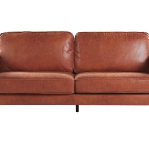 Sofa 3-osobowa brązowa retro imitacja skóry 191132 Sofa 3-osobowa brązowa retro imitacja skóry 191132