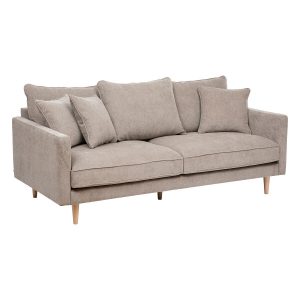 Sofa 3-osobowa Candice beżowa z miękkimi poduszkami 459991 Sofa 3-osobowa Candice beżowa z miękkimi poduszkami 459991
