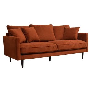Sofa 3-osobowa Candice brązowa Hydrofobowa bukowa podstawa 459992 Sofa 3-osobowa Candice brązowa Hydrofobowa bukowa podstawa 459992