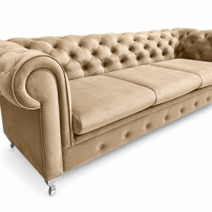 Sofa 3 osobowa Chesterfield Prima pikowana glamour beż Amor Velvet 04 238851 Sofa 3 osobowa Chesterfield Prima pikowana glamour beż Amor Velvet 04 238851