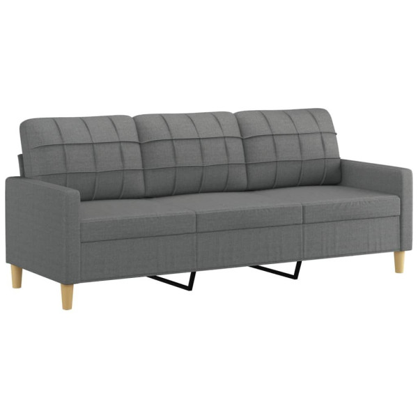 Sofa 3-osobowa, ciemnoszara, 180 cm, tapicerowana tkaniną 374817