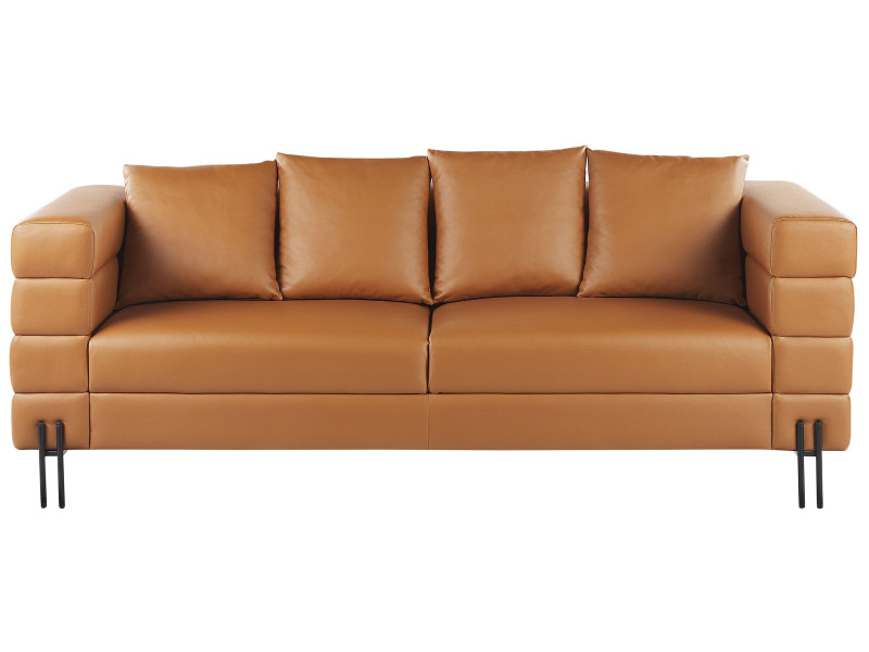 Sofa 3-osobowa ekoskóra nowoczesna brązowa 191124