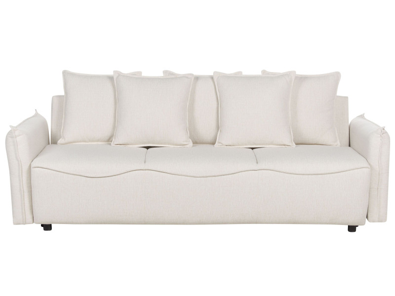 Sofa 3-osobowa funkcja spania schowek biała 376365