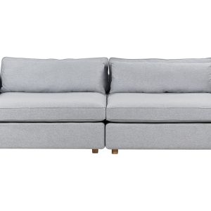 Sofa 3-osobowa jasnoszara tapiecerowana 451636 Sofa 3-osobowa jasnoszara tapiecerowana 451636