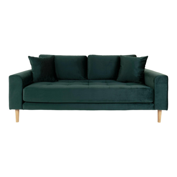 Sofa 3-osobowa Lido butelkowa zieleń drewniane nogi glamour 659876