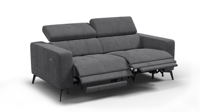 Sofa 3 osobowa MORELLO, ciemnoszara, 2 x Relax Zero Gravity 801365