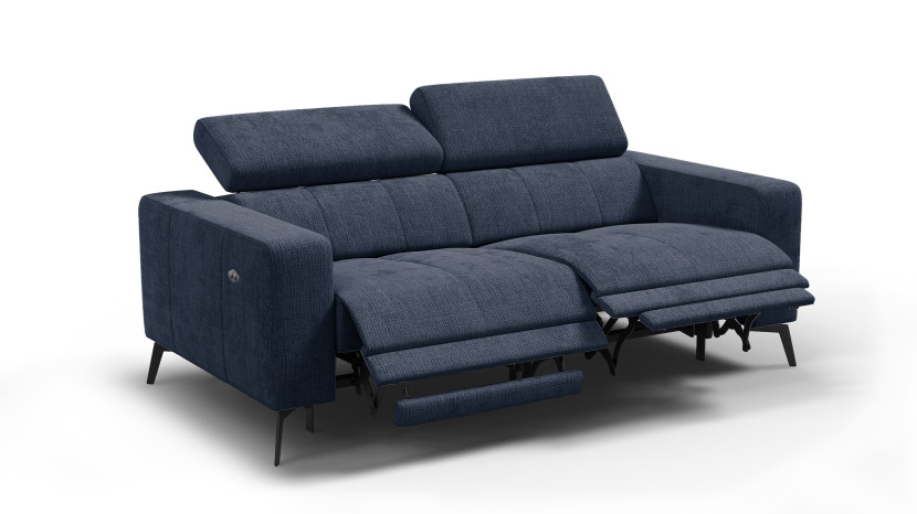 Sofa 3 osobowa MORELLO, granatowa, 2 x Relax Zero Gravity 801379