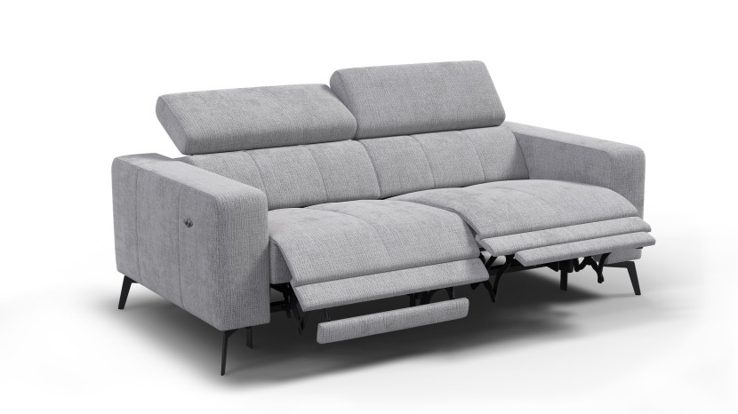 Sofa 3 osobowa MORELLO, jasnoszara, 2 x Relax Zero Gravity 801390