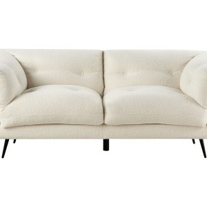Sofa 3-osobowa pikowana boucle biała 451649 Sofa 3-osobowa pikowana boucle biała 451649