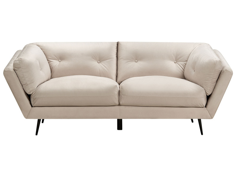 Sofa 3-osobowa pikowana welur beżowa 451648