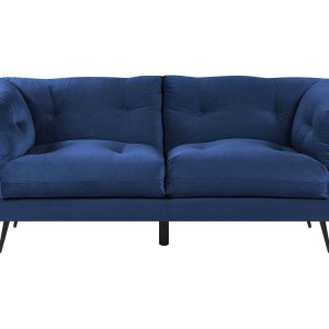 Sofa 3-osobowa pikowana welur niebieska 191067 Sofa 3-osobowa pikowana welur niebieska 191067