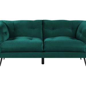 Sofa 3-osobowa pikowana welur zielona 211357 Sofa 3-osobowa pikowana welur zielona 211357