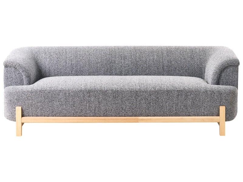 Sofa 3-osobowa poliester ciemnoszara 816143