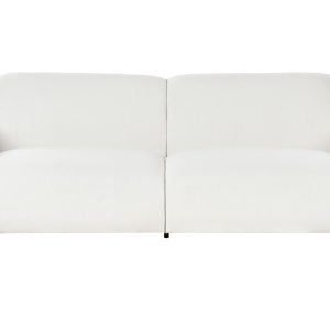 Sofa 3 osobowa poliester styl retro biała 647903 Sofa 3 osobowa poliester styl retro biała 647903
