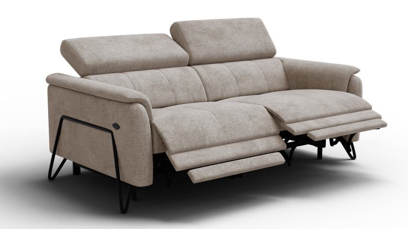 Sofa 3 osobowa RODEN, 2 x Relax Zero Gravity, beżowa 801362