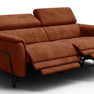 Sofa 3 osobowa RODEN, 2 x Relax Zero Gravity, ciemnopomarańczowa 801369 Sofa 3 osobowa RODEN, 2 x Relax Zero Gravity, ciemnopomarańczowa 801369
