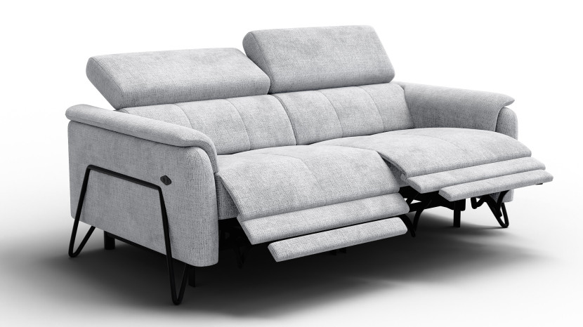 Sofa 3 osobowa RODEN, 2 x Relax Zero Gravity, jasnoszara 801401