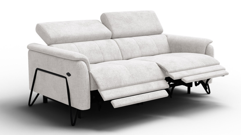 Sofa 3 osobowa RODEN, 2 x Relax Zero Gravity, kremowa 801350