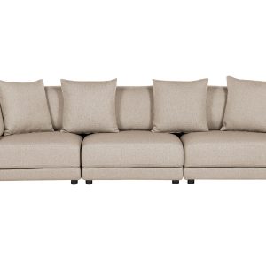 Sofa 3-osobowa tapicerowana beżowa 190539 Sofa 3-osobowa tapicerowana beżowa 190539