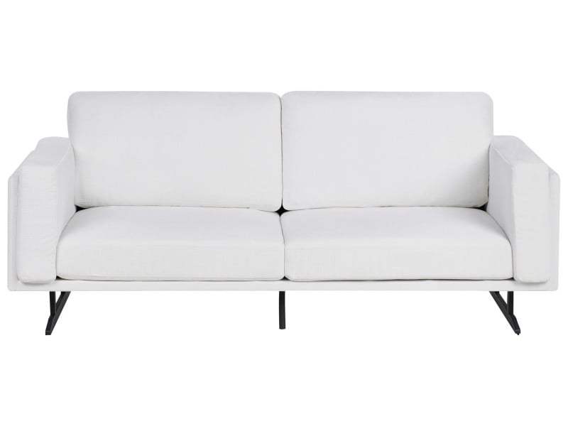 Sofa 3-osobowa tapicerowana biała 647896