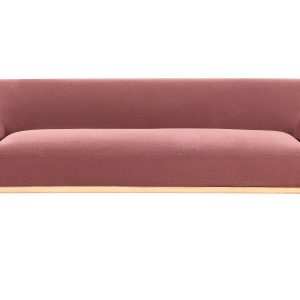 Sofa 3-osobowa tapicerowana drewno nogi burgundowa 451665 Sofa 3-osobowa tapicerowana drewno nogi burgundowa 451665
